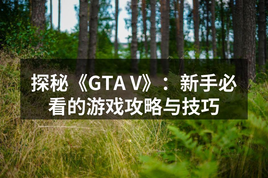 探秘《GTA V》：新手必看的游戏攻略与技巧
